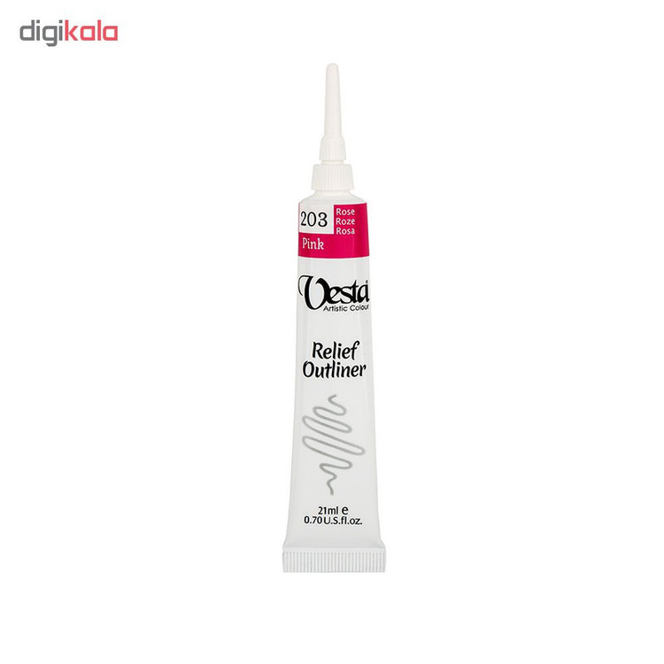 خمیر دورگیر وستا مدل Relief Outliner حجم 21 میلی لیتر بسته 6 عددی